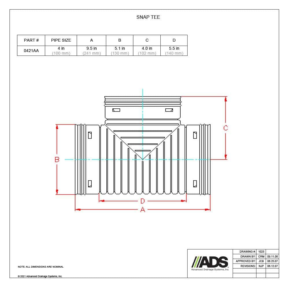 drainage How do I connect my 4" corrugated drain pipe to my 4" tee