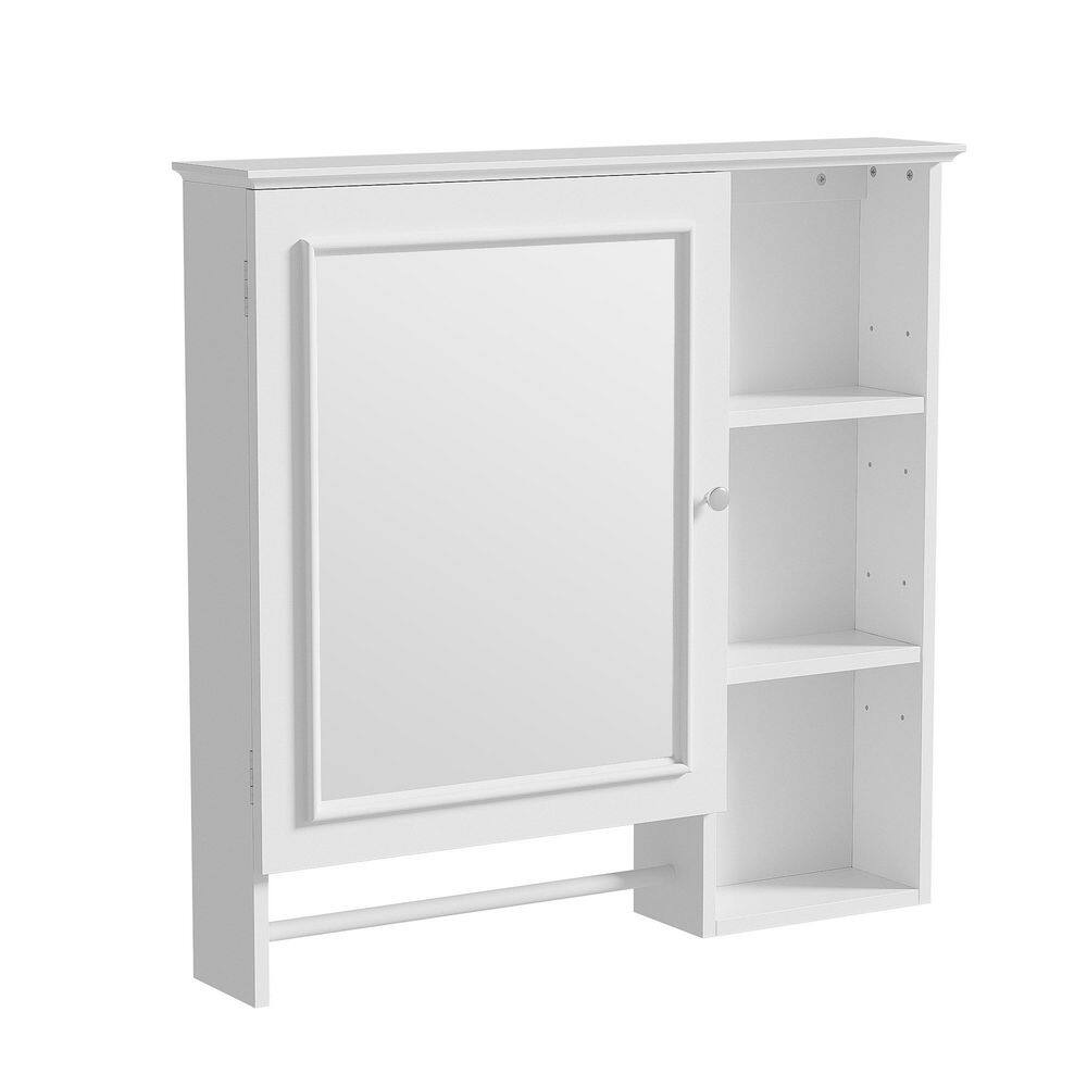 4.5 in. x 28 in. x 29 in. Rectangular White Wall Surface Mount Bathroom Storage Medicine Cabinet with Mirror price history on PriceWatchPro