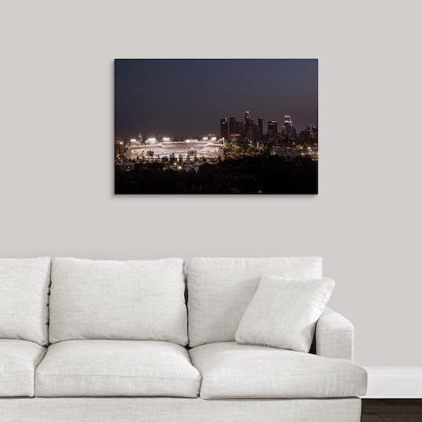 GreatBigCanvas "Dodger Stadium and LA skyline Lit Up at Night" by Circle Capture Canvas Wall Art
