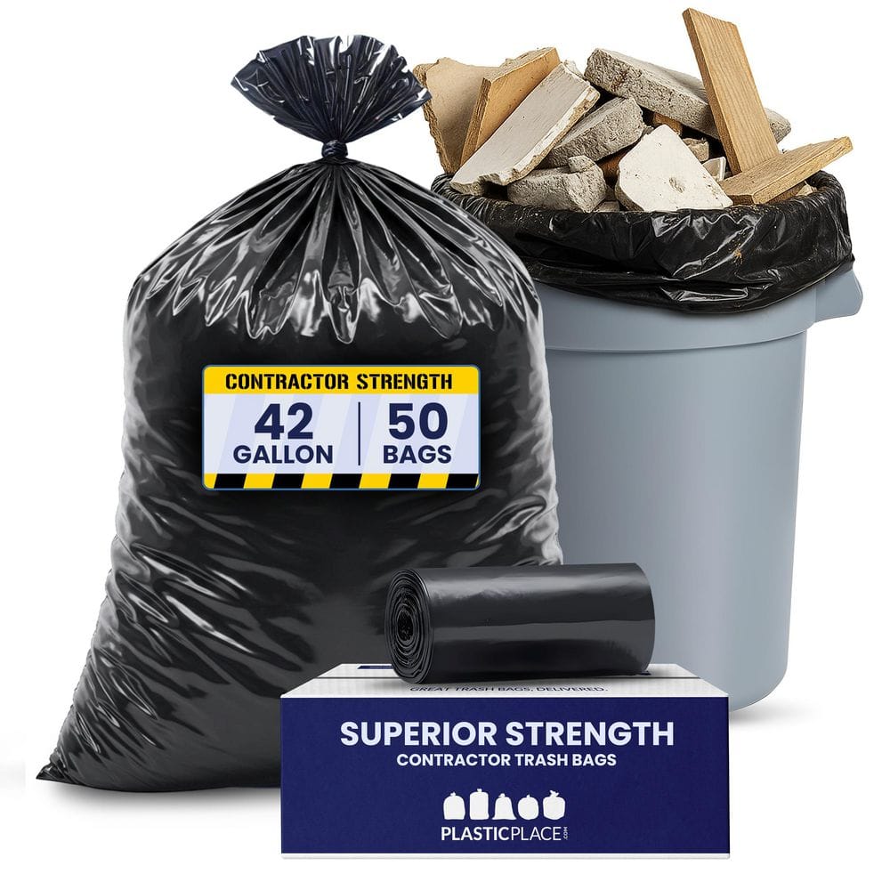 33 in. W x 48 in. H 42 Gal. 3.0 mil Black Flat Seal Contractor Bags (50-Case) price history on PriceWatchPro