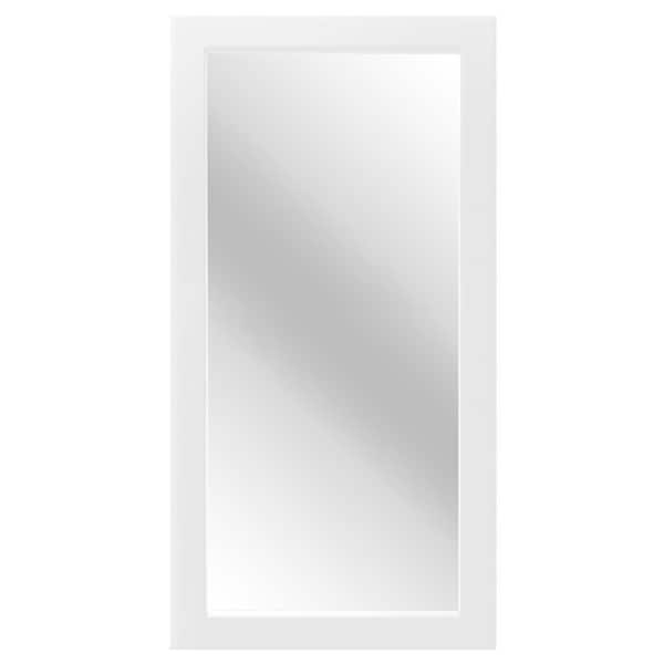 32 in. W x 71 in. H Classic Oversized White Rectangular Wood Frame Bathroom Vanity Wall Mirror / Full Body Mirror