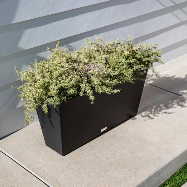 Veradek Midori 39 in. Black Trough Plastic Planter MLO39B Veradek Midori 39 in. Black Trough Plastic Planter MLO39B
