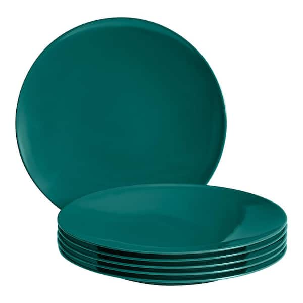 StyleWell Taryn Melamine Dinner Plate in Gloss Malachite Green (Set of 6)