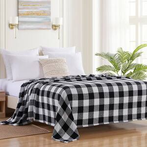 Sweet Home Collection Buffalo Plaid Cotton Blend Blanket Full