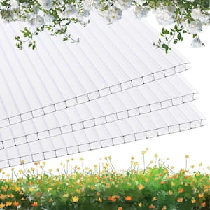 15-Pack 2 ft. W x 4 ft. L x 0.16 in. Polycarbonate Roof Panel, Twin-Wall Waterproof UV Protected Reinforced Clear Sheets