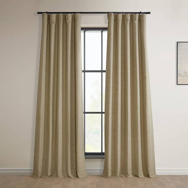 Modern Grey Blackout Curtain Solid Color Silk Imitation Curtain Living Room  Bedroom Fabric(One Panel)