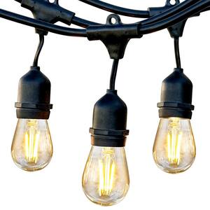 Ambience Pro Outdoor 24 ft. Plug in Waterproof Hanging 2-Watt LED S14 Edison Bulb String Light
