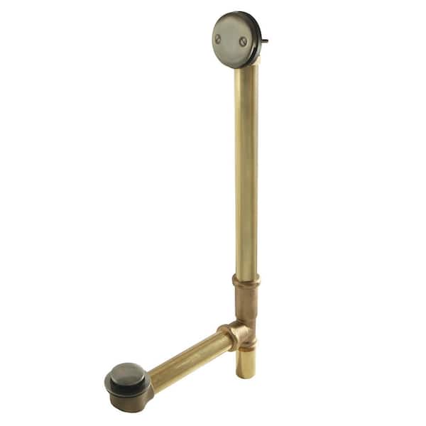 Kingston Brass 1-1/2 in. Bathtub Waste and Overflow with Tip Toe Drain in Antique Brass