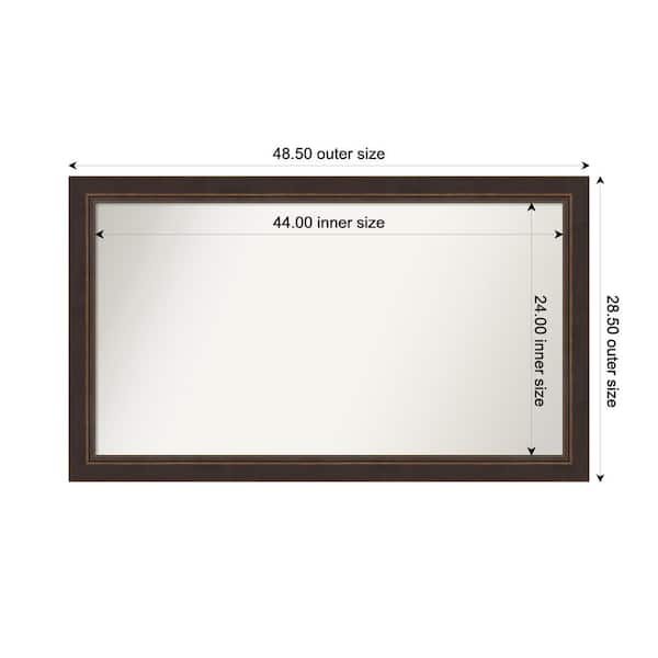 Amanti Art Lara Bronze 48.5 in. x 28.5 in. Custom Non-Beveled Wood FramedBathroom Vanity Wall Mirror