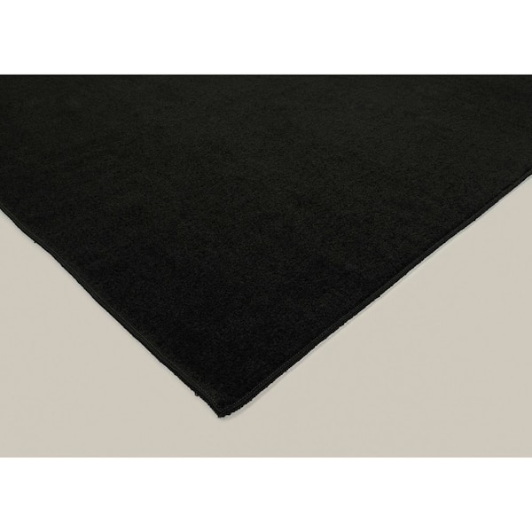 Garland Promo Black 9 ft. x 12 ft. Solid Color Plush Indoor/Outdoor Area Rug