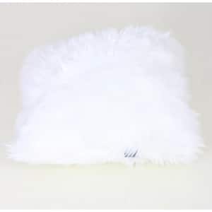"Luxury Decorative" Faux Fur Pillow in White 18 in. x 18 in.