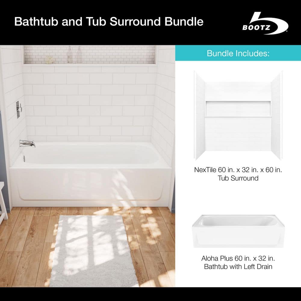 Bootz Industries Aloha Plus 60 in. x 32 in. Alcove Soaking Bathtub