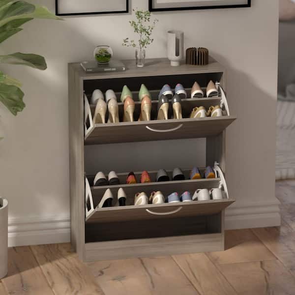 Yitahome  8 Pair Shoe Storage Cabinet In Wood Shoe Rack For Entryway