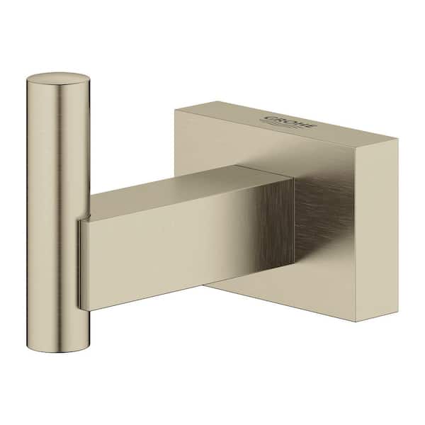 Essentials Cube Single Knob Robe/Towel Hook in Brushed Nickel