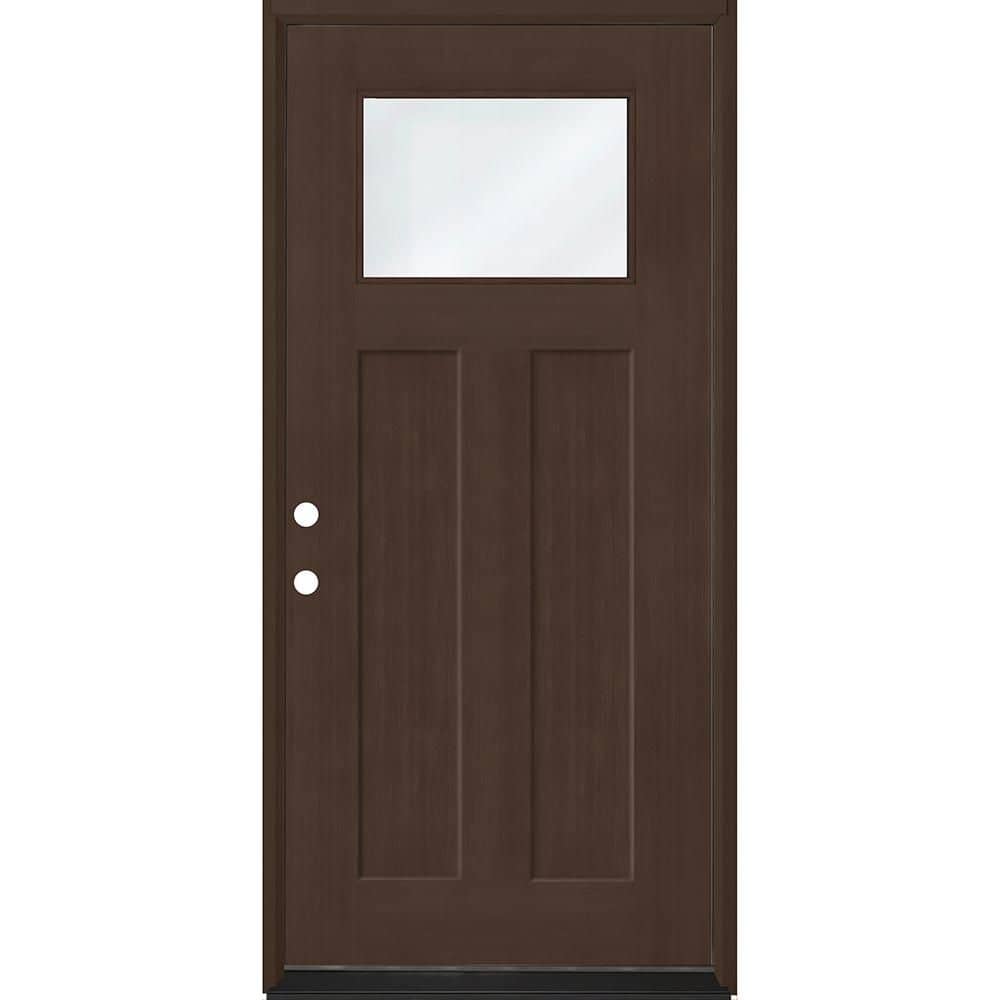 Regency 36 in. x 80 in. 1/4 TopL Clear Glass LHOS Hickory Fir Fiberglass Prehung Front Door with 6-9/16 Jamb price history on PriceWatchPro