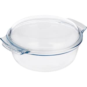 4.9 Liter Glass Multicolor Round Casserole Dish with Lid