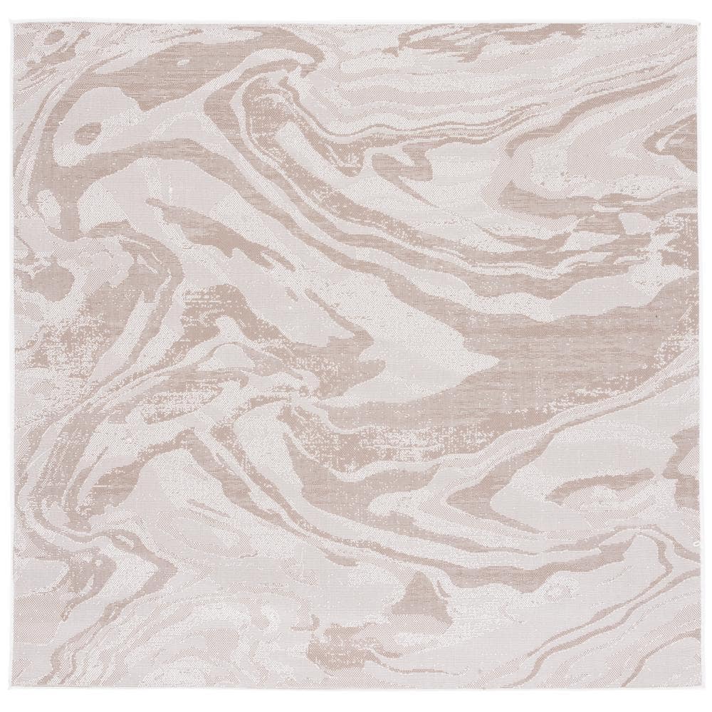 Martha Stewart Ivory/Beige 7 ft. x 7 ft. Square Abstract Indoor/Outdoor Area Rug price history on PriceWatchPro