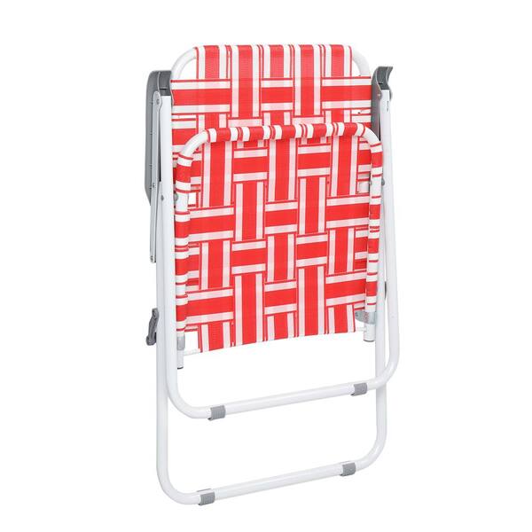 red and white striped beach chair