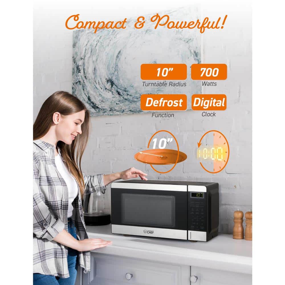 Compact Stainless Steel Microwave Oven for RV with Digital Display