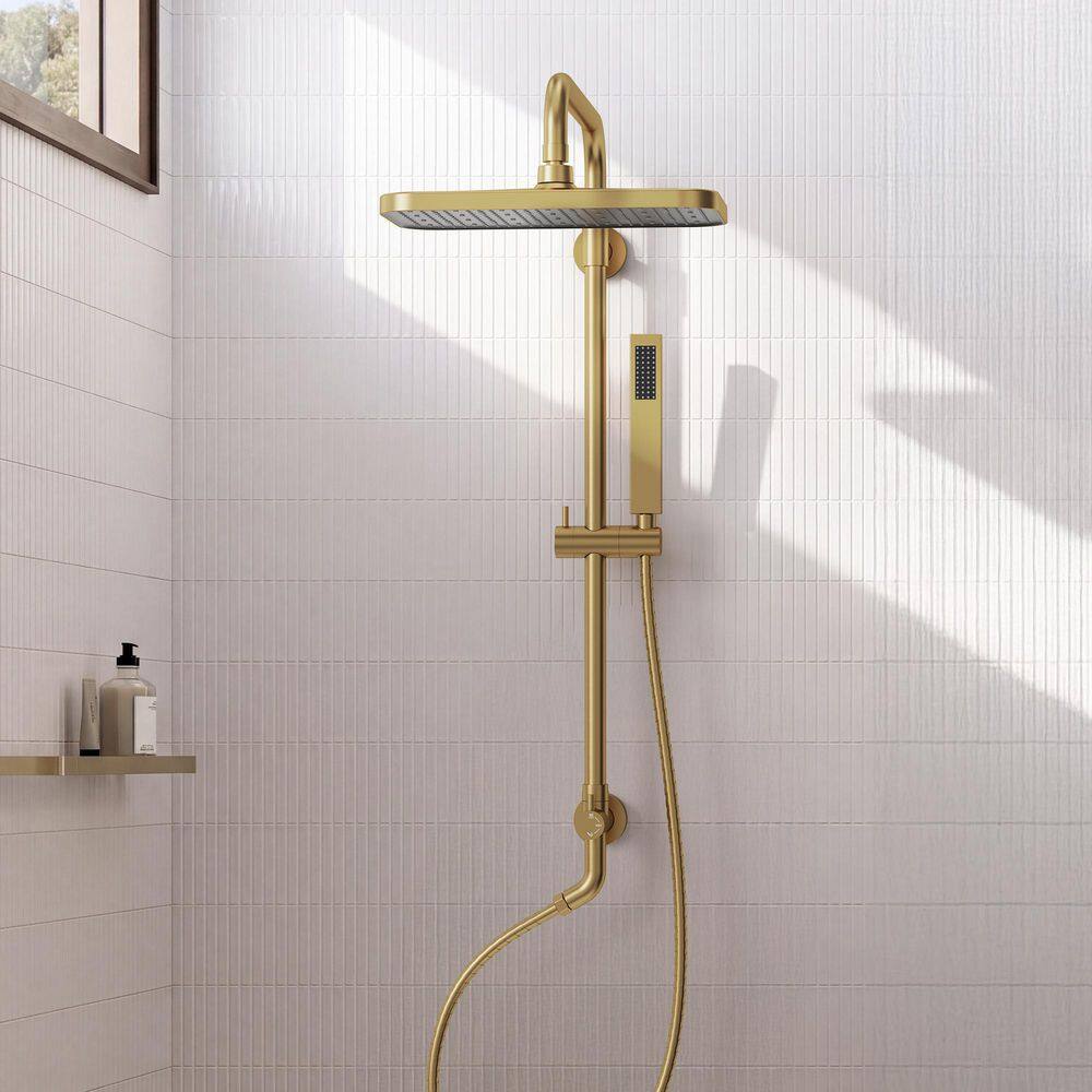 5-Spray Dual Shower Head and Handheld Shower Head Wall Mount in Brushed Gold (Valve Not Included) price history on PriceWatchPro