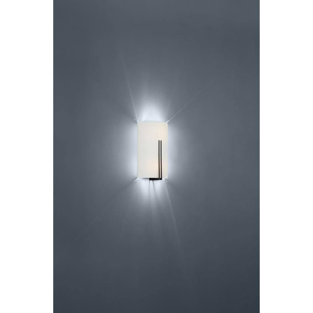 Curved White Shade Matte Black LED Wall Sconce