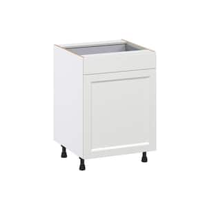 Alton 24 in. W x 34.5 in. H x 24 in. D Painted White Recessed Assembled 3 Waste Bin Pullout and 1-Drawer Kitchen Cabinet