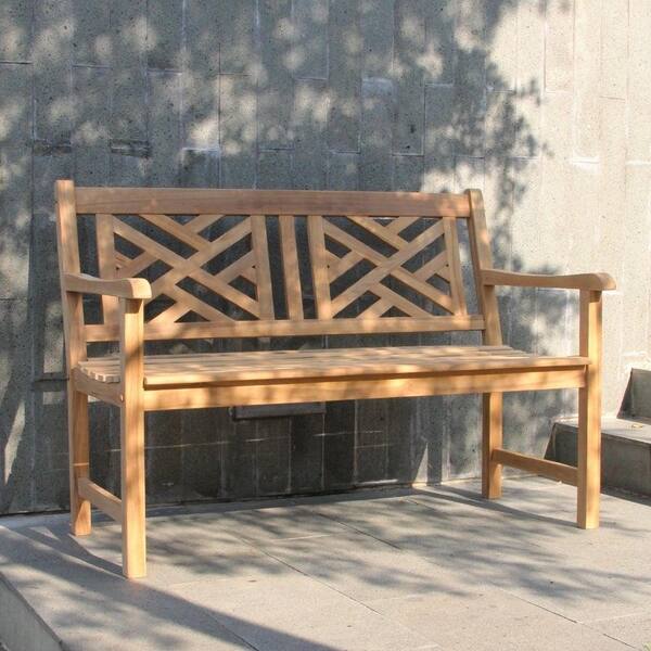 Cambridge Casual 4 Ft Maine Natural Teak Wood Outdoor Bench 140790 Tw The Home Depot Natural Teak Wood Outdoor Bench, Thomasville Outdoor Furniture At Home Depot