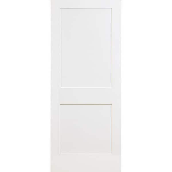 Steves & Sons 30 In. X 80 In. 2-Panel Square White Primed Shaker Solid ...