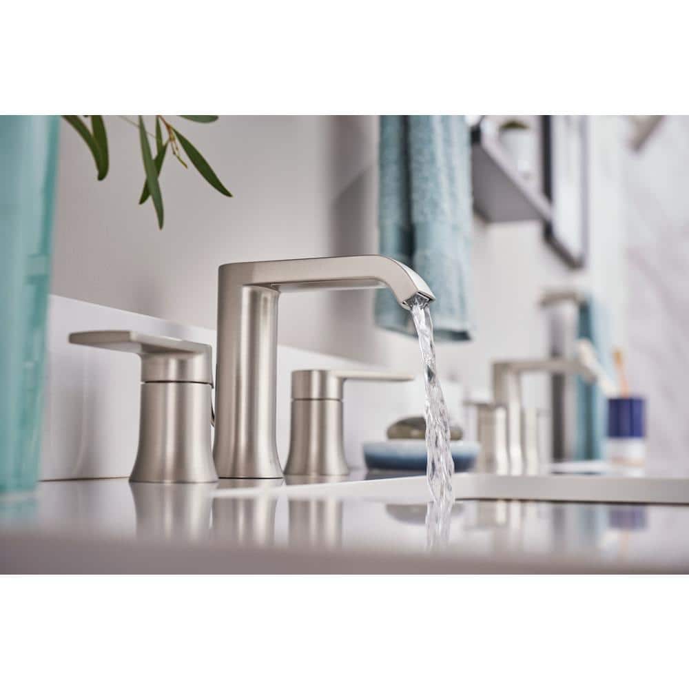 Moen Genta Brushed Nickel Two-Handle Bathroom Sink Faucet