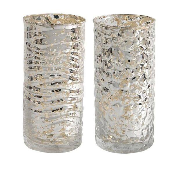 A & B Home Evora 6.5 in. H Tall Mercury Glass Candle Holder (Set of 2)