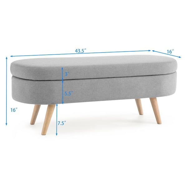 Small Stationary Rectangle Ottoman with Wood Base