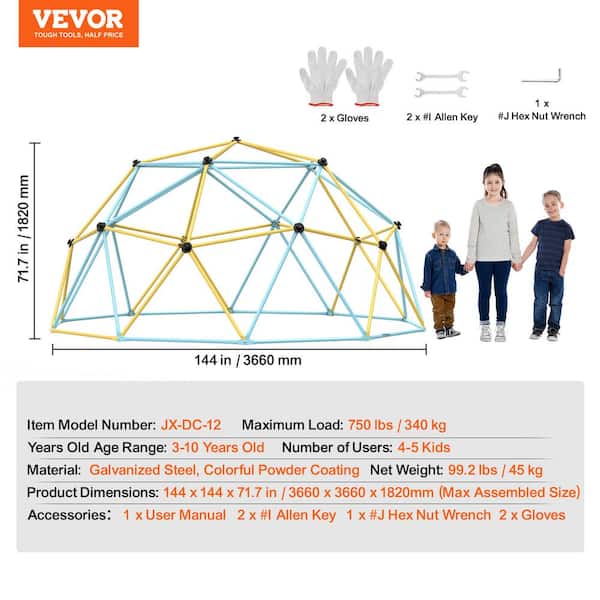 EZドーム VEVOR Climbing Dome, Jungle Gym Supports 750 lbs. and Easy