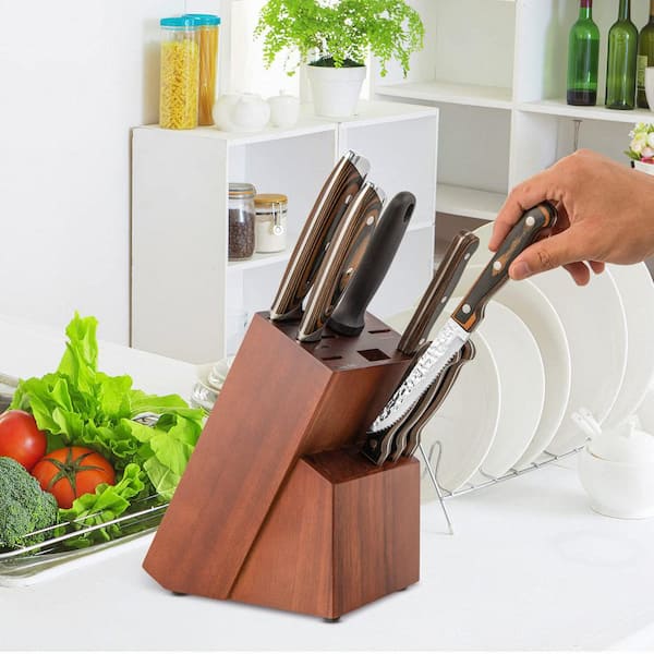 Bunpeony 15-Piece Stainless Steel Knife Block Set ZMCT141-9 - The Home Depot