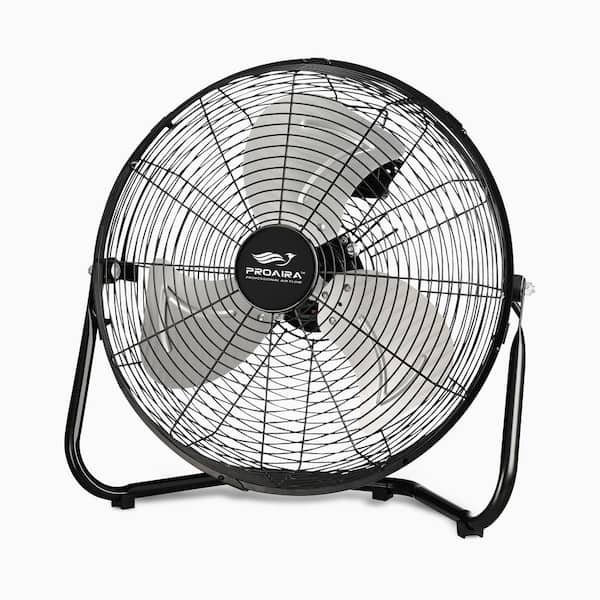 14 in. High Velocity Cradle Floor Fan in Black with 3 Speed Control