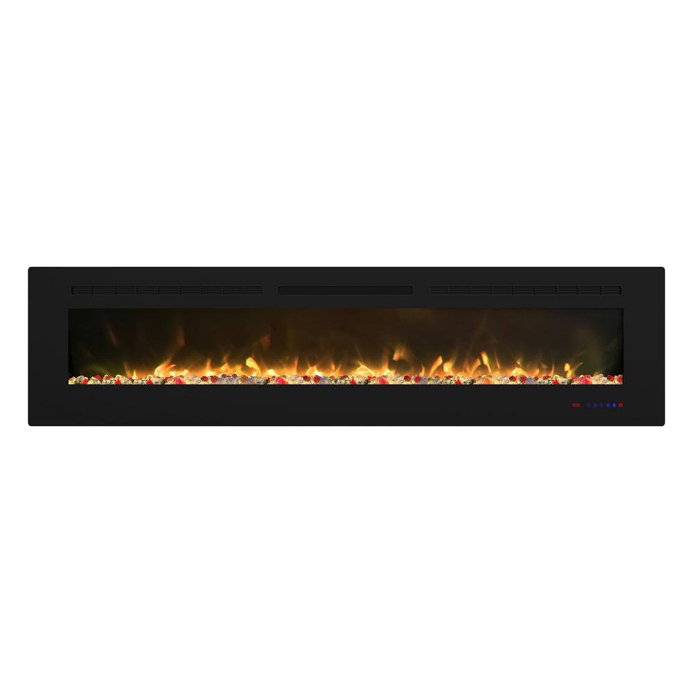 CASAINC 72 in. Builtin and Wall Mounted Electric Fireplace in Black CASMD06 The Home Depot