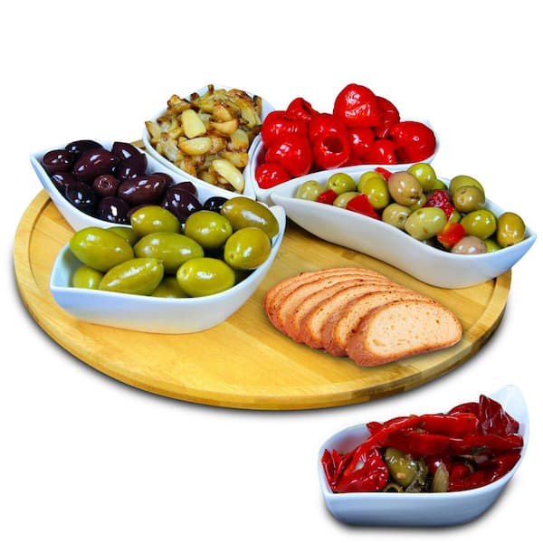 Modern Lazy Susan Appetizer and Condiment Server Set