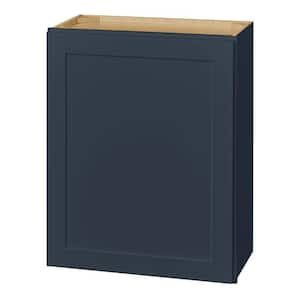 Avondale 24 in. W x 12 in. D x 30 in. H Ready to Assemble Plywood Shaker Wall Kitchen Cabinet in Ink Blue