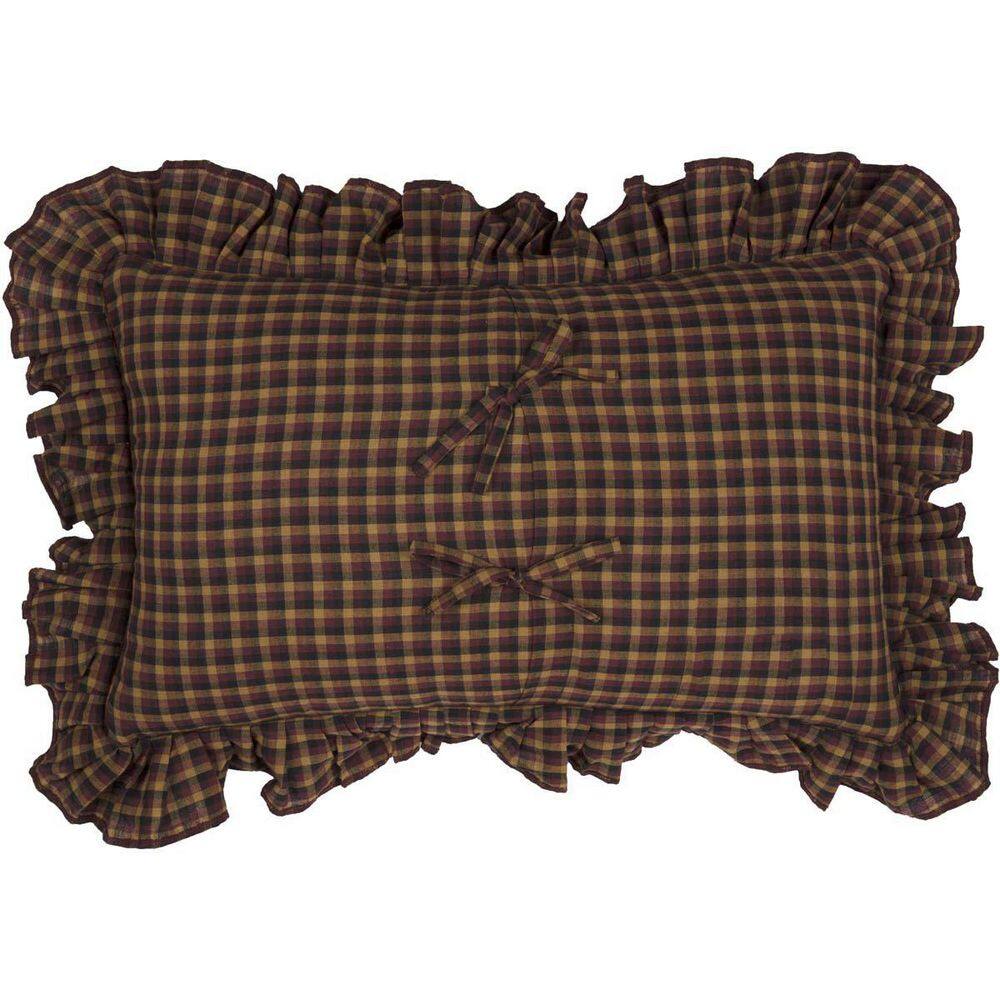 Heritage Farms Black Felt and Burlap Stars Throw Pillow