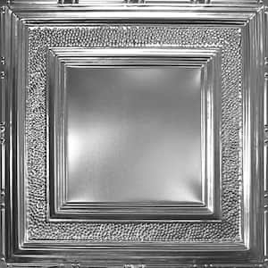 Pattern #6 in Brushed Satin Nickel 2 ft. x 2 ft. Nail Up Tin Ceiling Tile (20 sq. ft./Case)