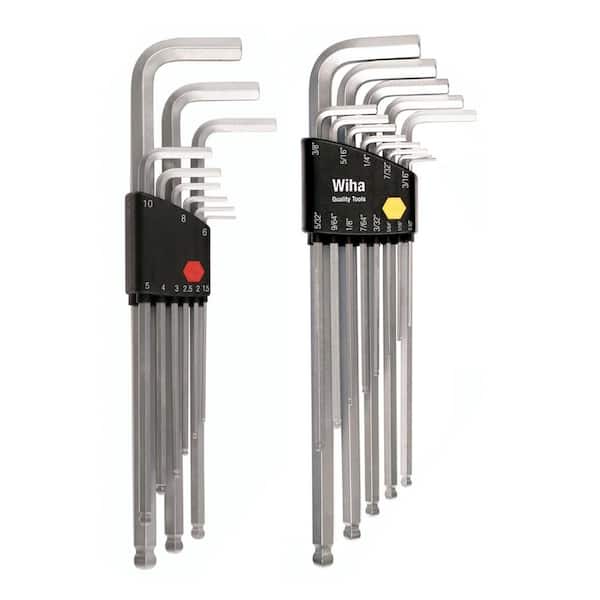Ball End Hex L-Key Set - Inch - Metric (22-Piece)