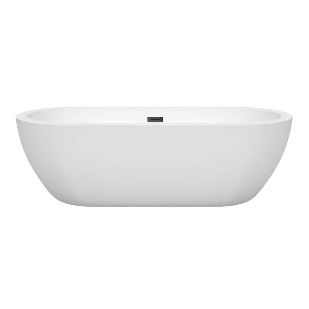 Soho 72'' White Acrylic Freestanding Soaking Bathtub