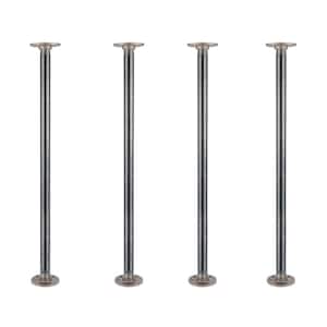 1 in. x 2.5 ft. L Black Steel Pipe Flange Table Leg Kit (Set of 4)