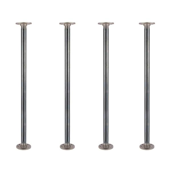 PIPE DECOR 1 in. x 2.5 ft. L Black Steel Pipe Flange Table Leg Kit (Set of 4)