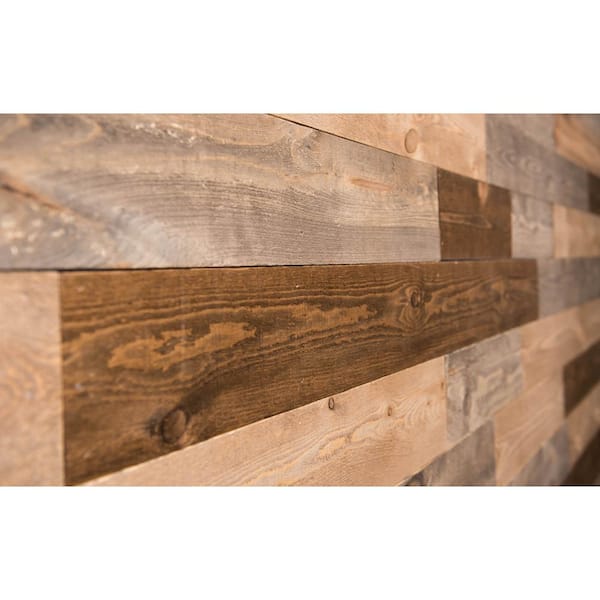 3.5 x 48 Reclaimed Solid Wood Wall Paneling in Brown Rockin'Wood