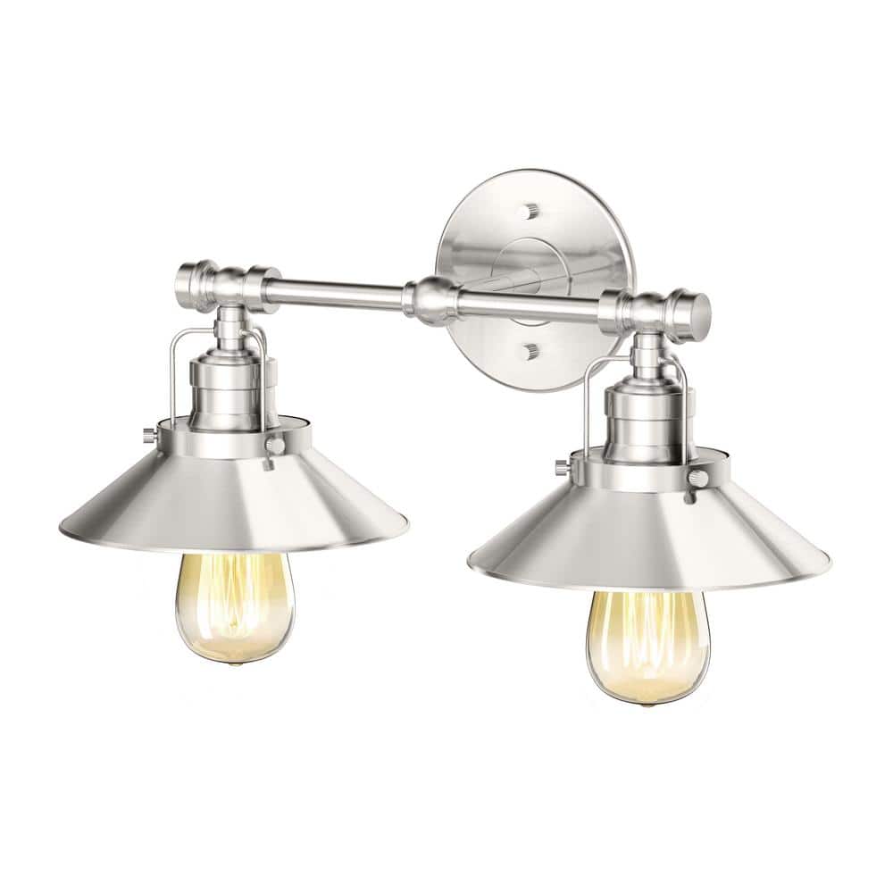 Modern Farmhouse Retro 2-Light Satin Nickel Metal Sconce price history on PriceWatchPro