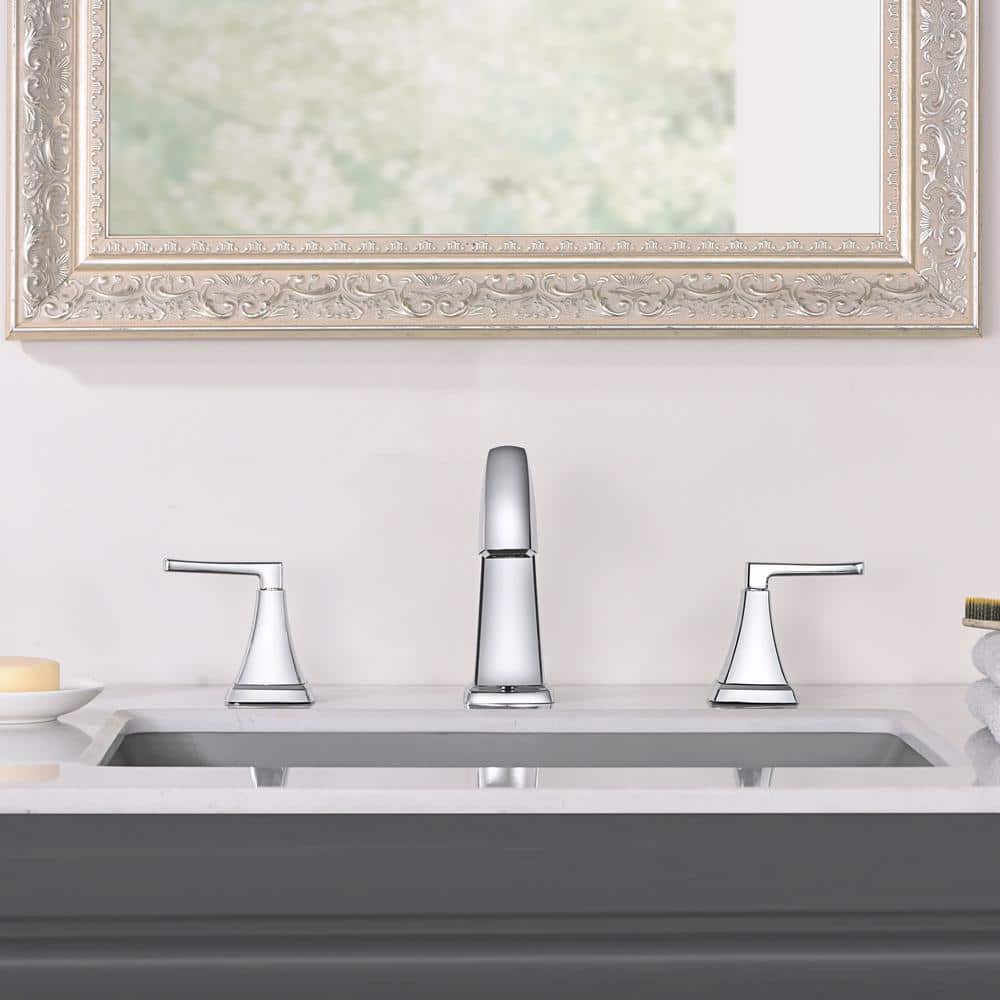 Lotto Chrome Polished Widespread 2-Handle Bathroom Faucet