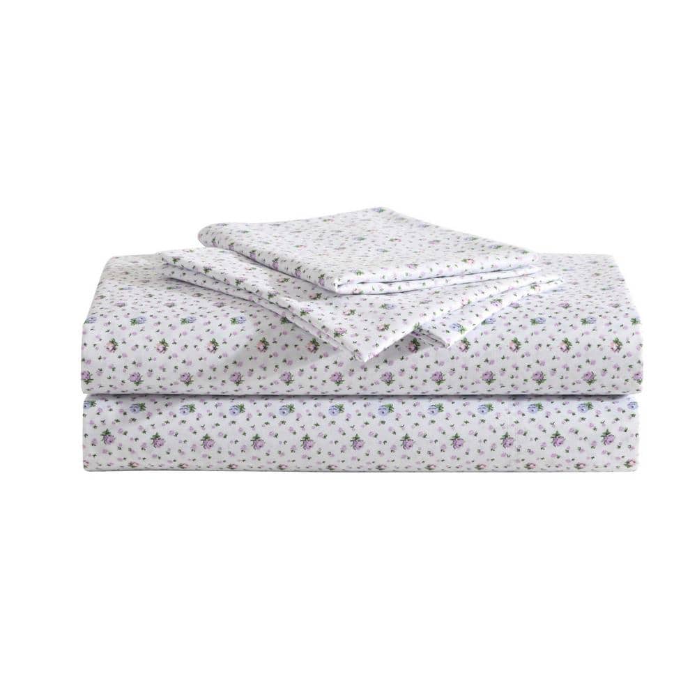 King Pink Floral Microfiber Sheet Set with Pillowcases