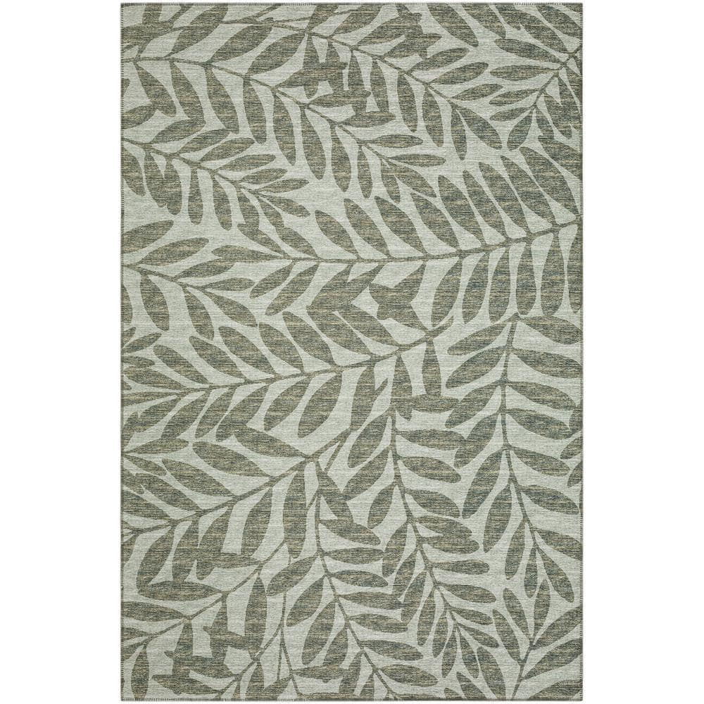 Yuma Green 5 ft. x 7 ft. 6 in. Geometric Indoor/Outdoor Washable Area Rug