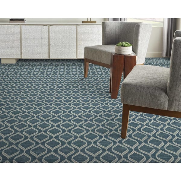 Sublittoral Denim Blue 13.2 ft. 32.44 oz. Nylon Pattern Installed Carpet