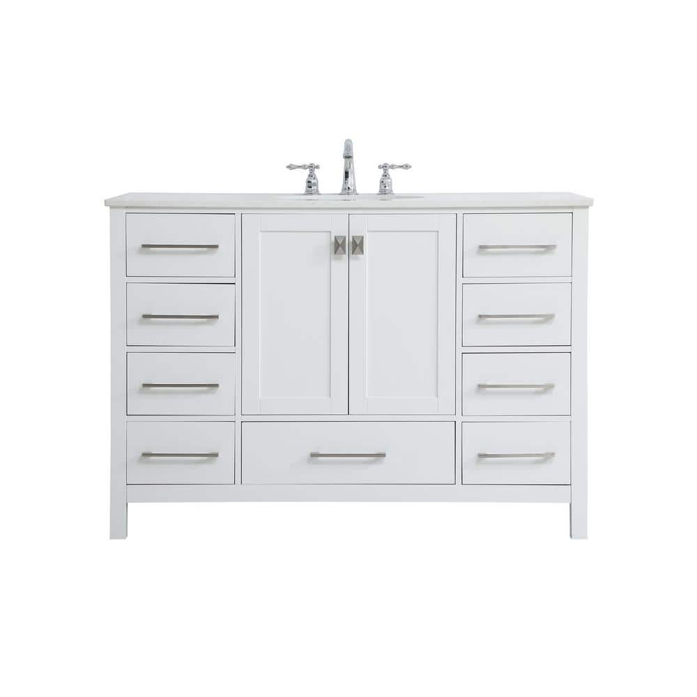 Simply Living 48 in. W x 22 in. D x 34 in. H Bath Vanity in White with Cala